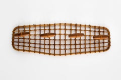Italian Rattan Coatrack with 4 Hooks
