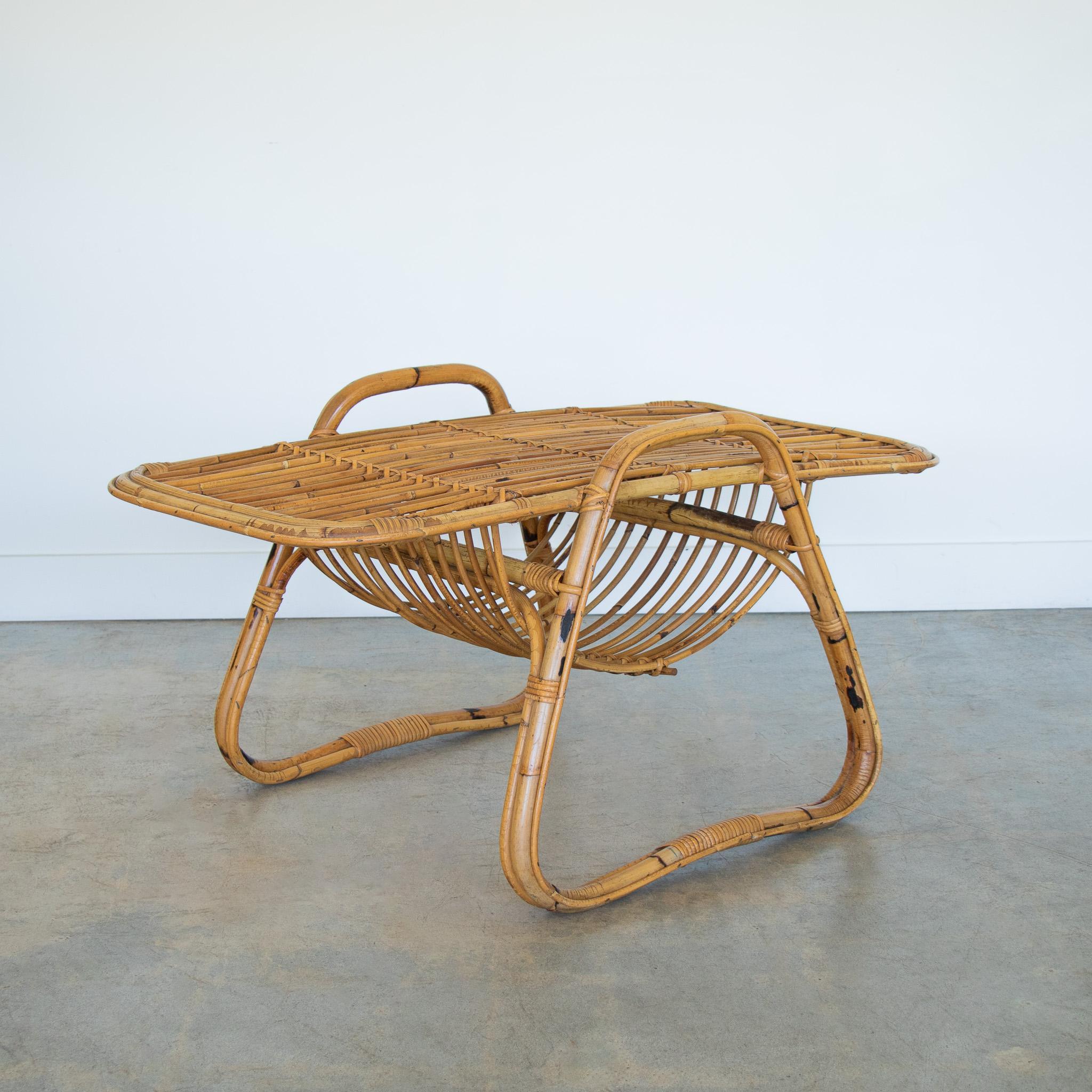 Italian Rattan Coffee Table 1