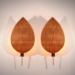 Applique a ventaglio in rattan di Vivai del Sud 1970