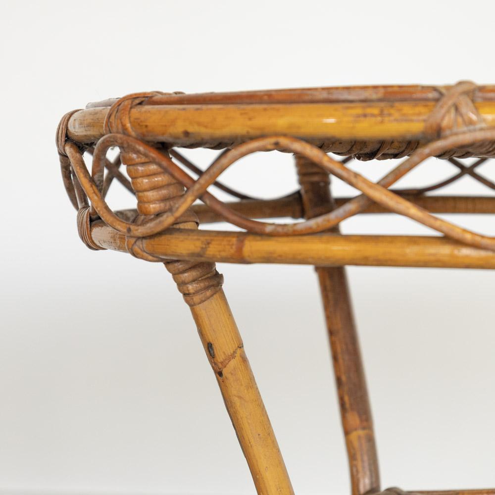 Italian Rattan Gueridon Table For Sale 6