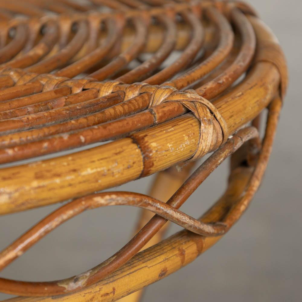 Italian Rattan Gueridon Table For Sale 7