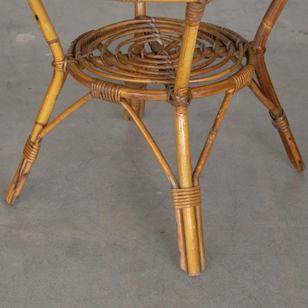Italian Rattan Gueridon Table For Sale 8