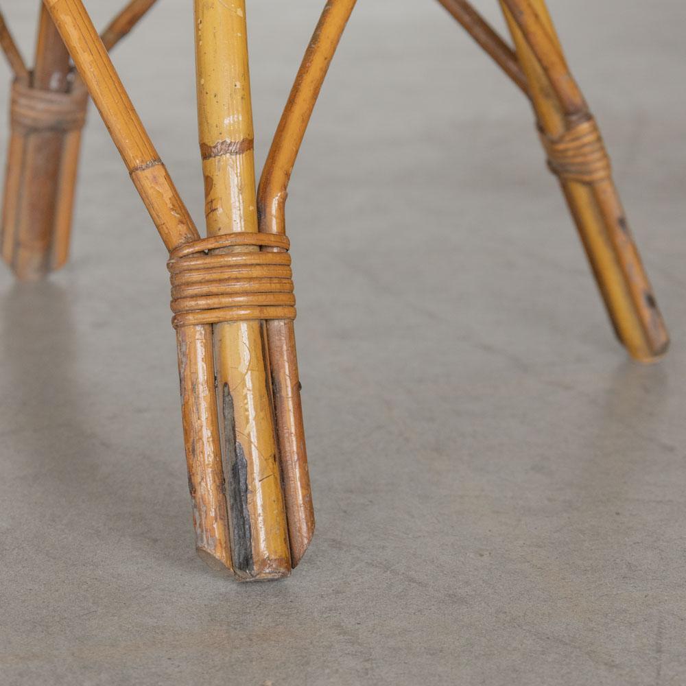 Italian Rattan Gueridon Table For Sale 9