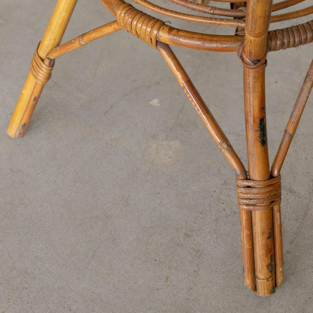 Italian Rattan Gueridon Table For Sale 11