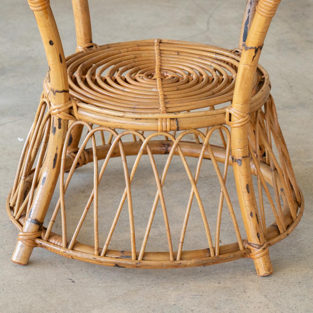 Italian Rattan Gueridon Table with Loop Detail 4