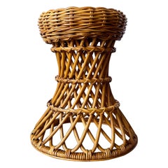 Italienischer Rattan-Stundenhocker