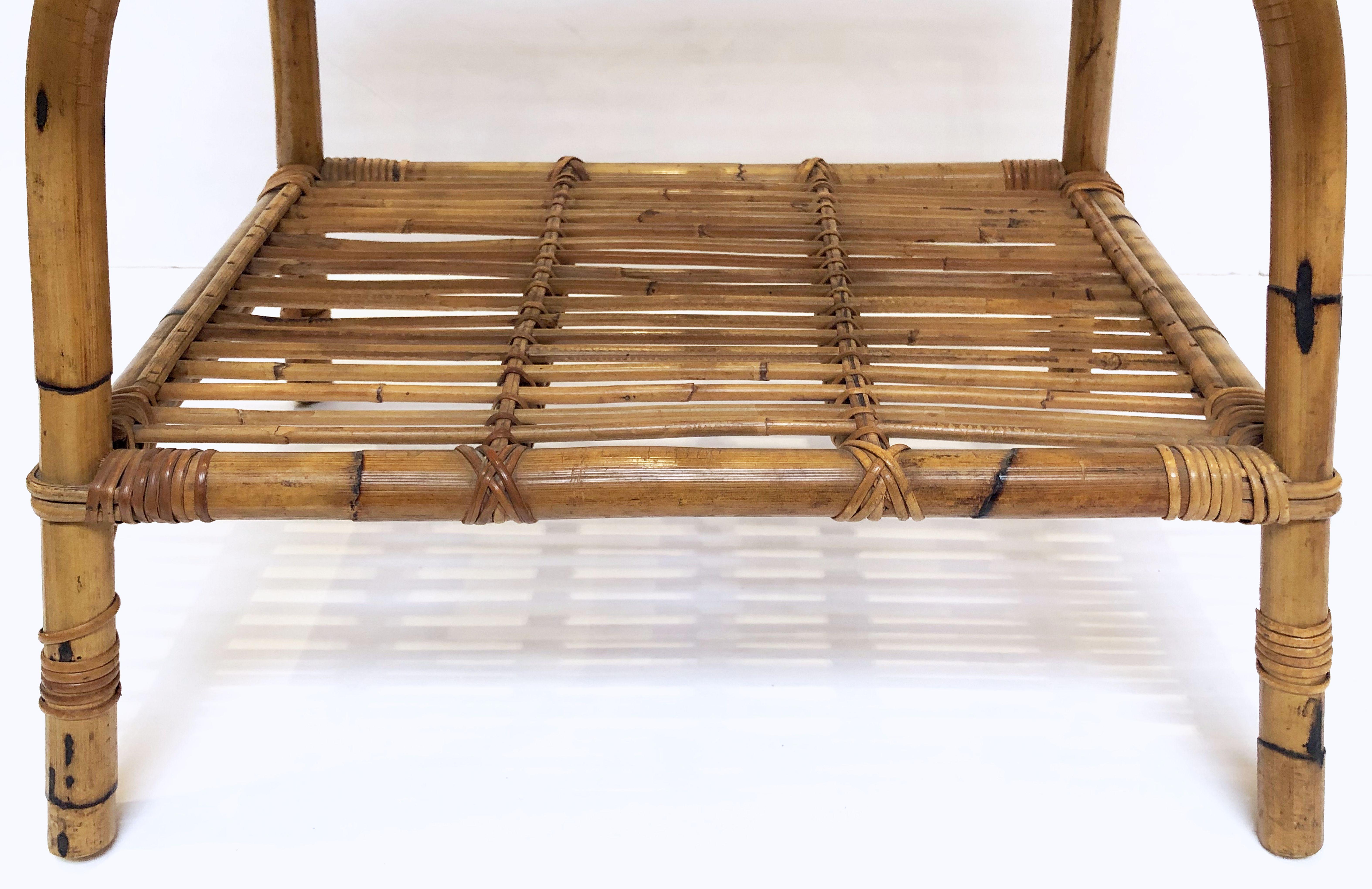Italian Rattan Midcentury Accent Table of Cane and Bamboo 10