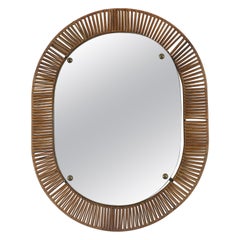 Miroir italien en rotin