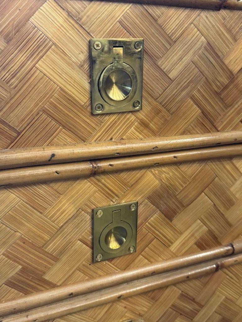 Italian Rattan Parquetry Chest For Sale 2