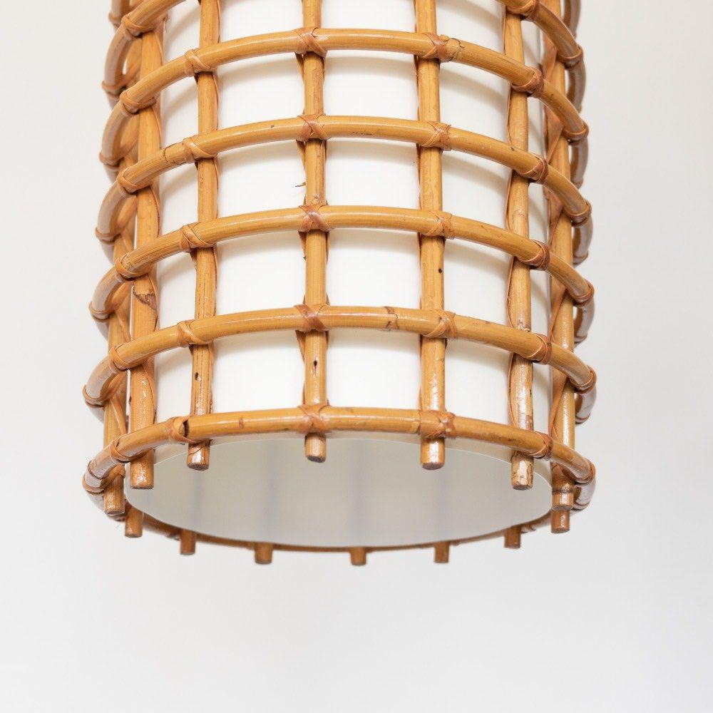 Lampada a sospensione in rattan italiano in vendita 4