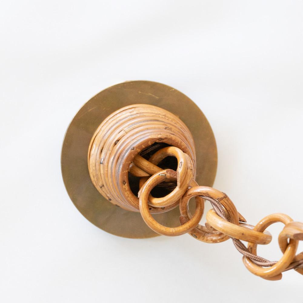 Lampada a sospensione in rattan italiano in vendita 7