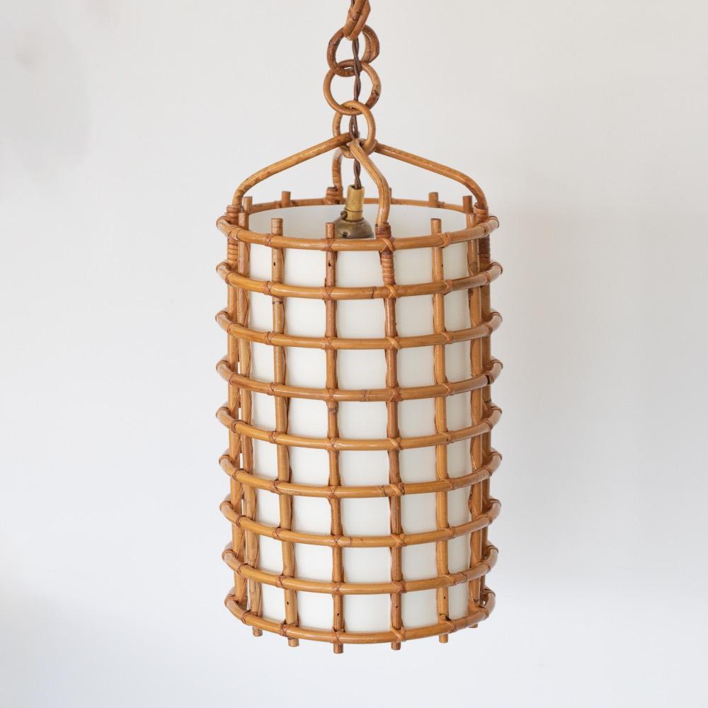 Italian Rattan Pendant Light  For Sale 1