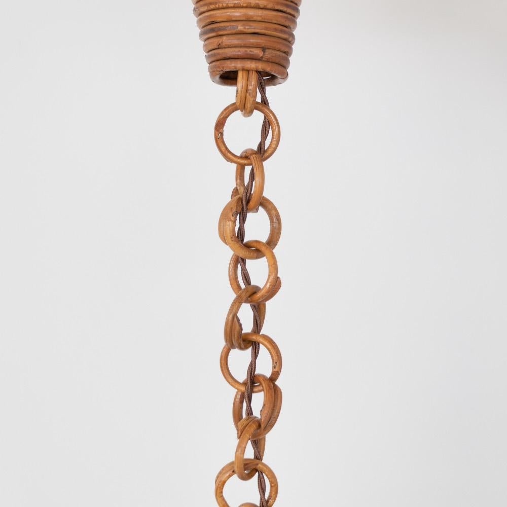 Lampada a sospensione in rattan italiano in vendita 2