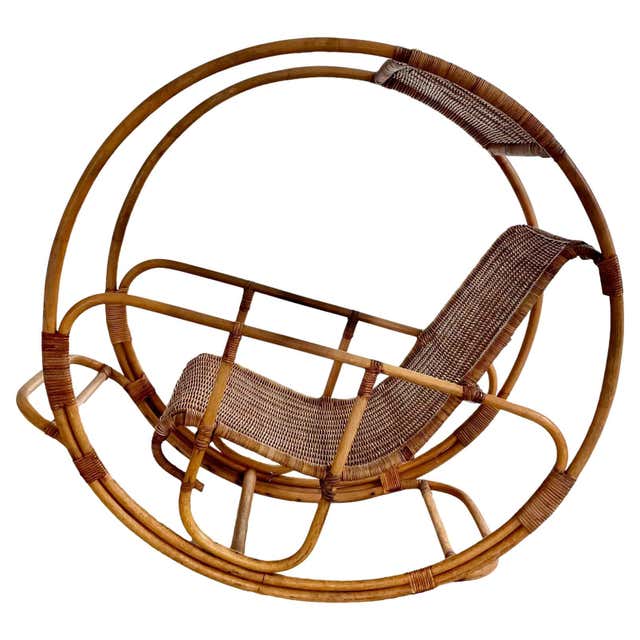 Restored Rare Snake Arm Rattan Rocking Child Chair For Sale at 1stDibs ...