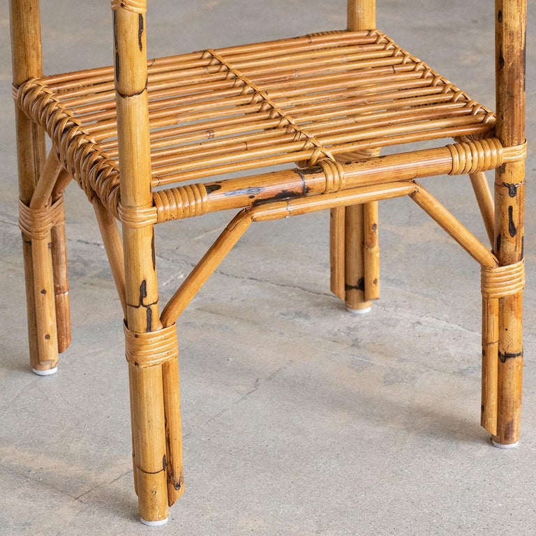 Italian Rattan Side Table at 1stDibs