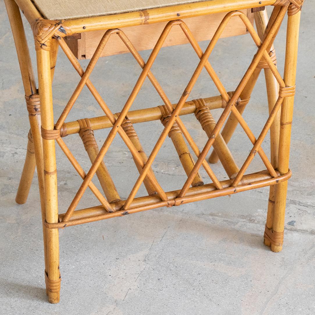 Italian Rattan Side Table with Drawer 5