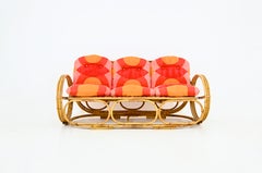 Italian rattan Sofa, 1960s