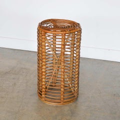 Tabouret italien en rotin de Tito Agnoli