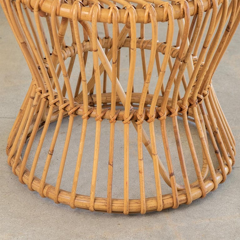 Italian Rattan Stool For Sale at 1stDibs