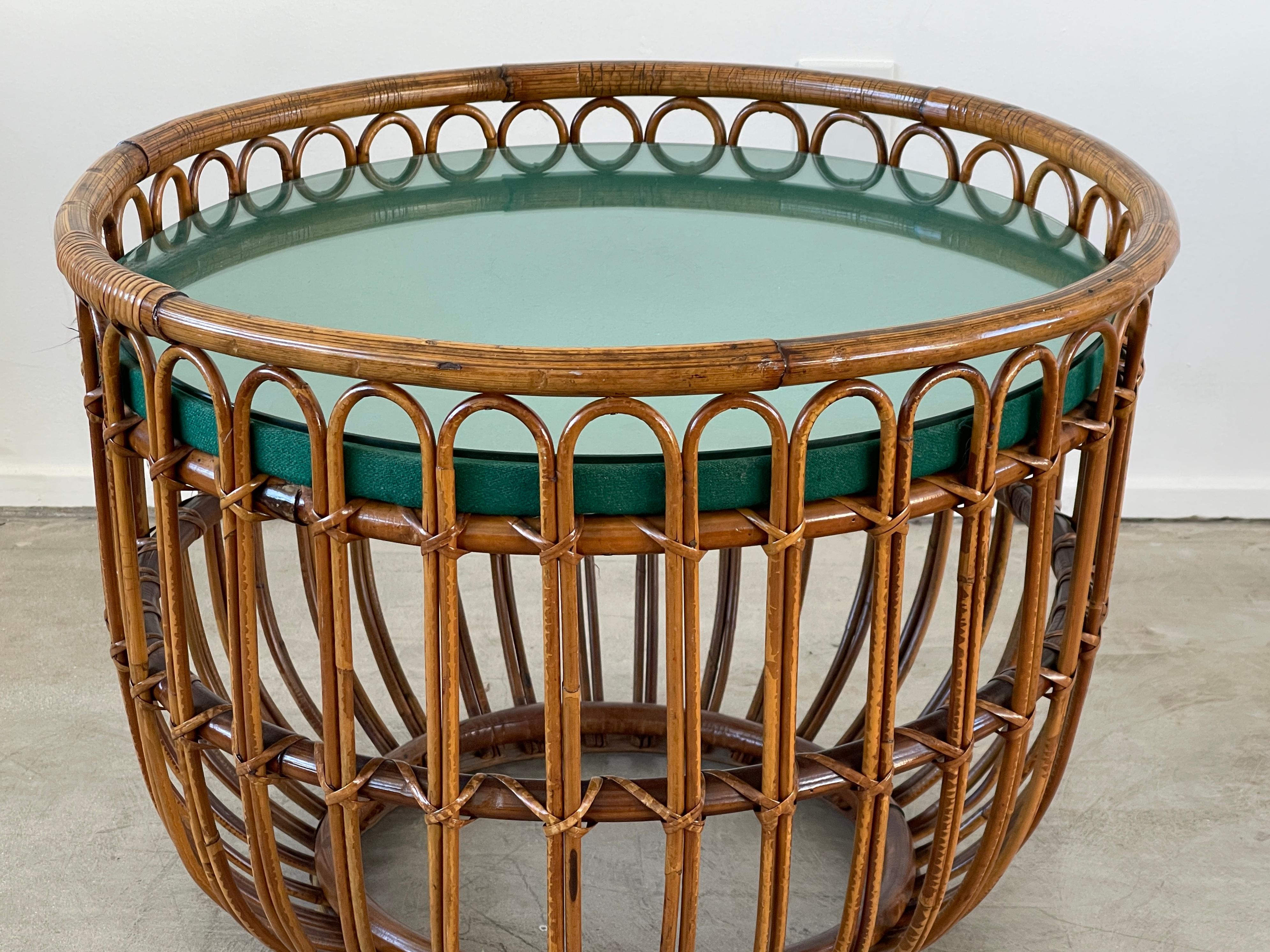 Italian Rattan Table In Good Condition In Beverly Hills, CA