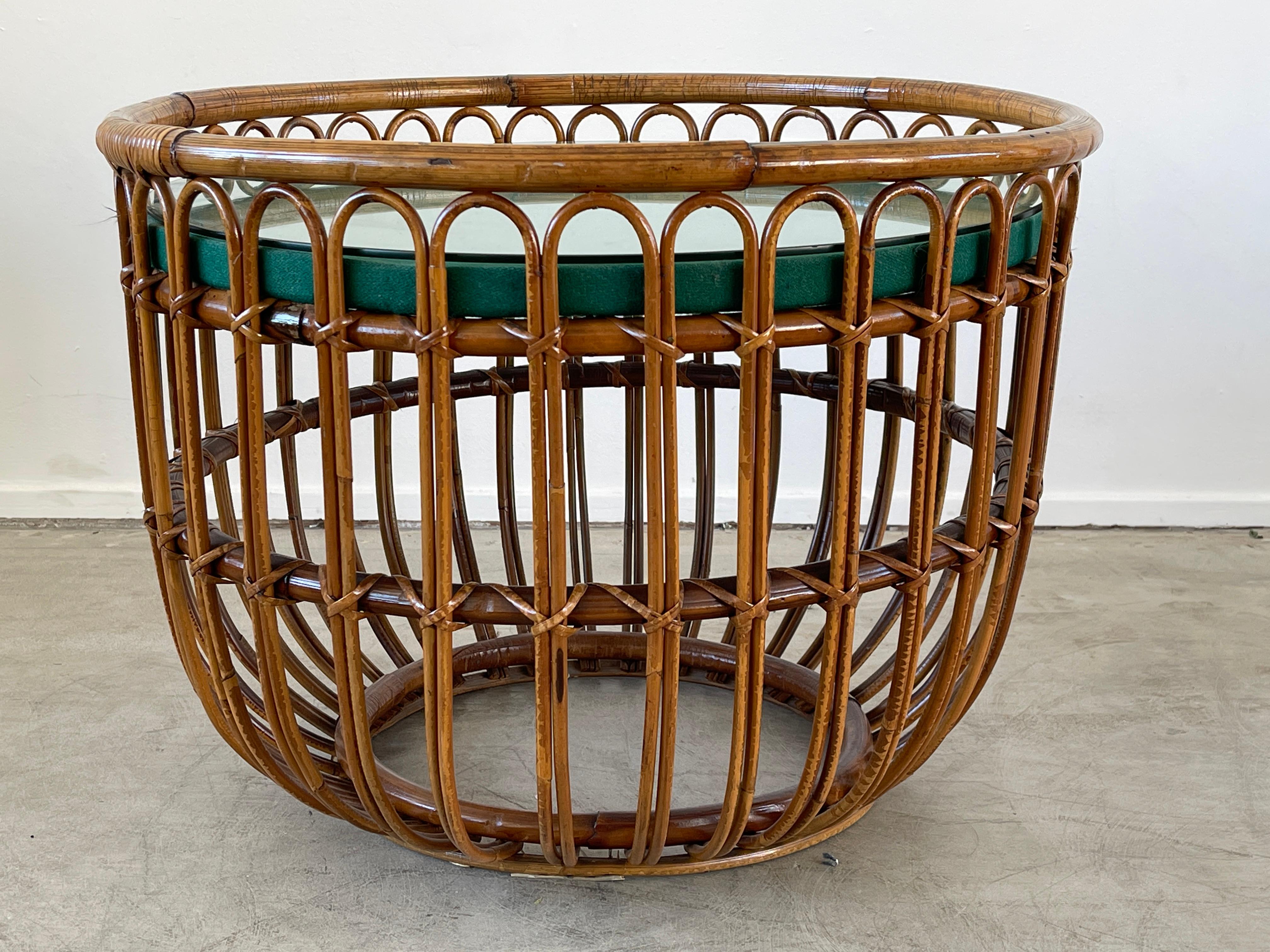 Mid-20th Century Italian Rattan Table