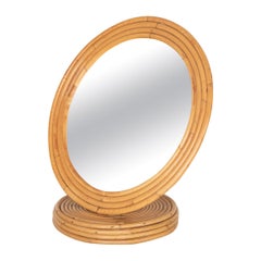 Vintage Italian Rattan Vanity Mirror