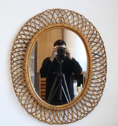 Italian Rattan Wall Mirror
