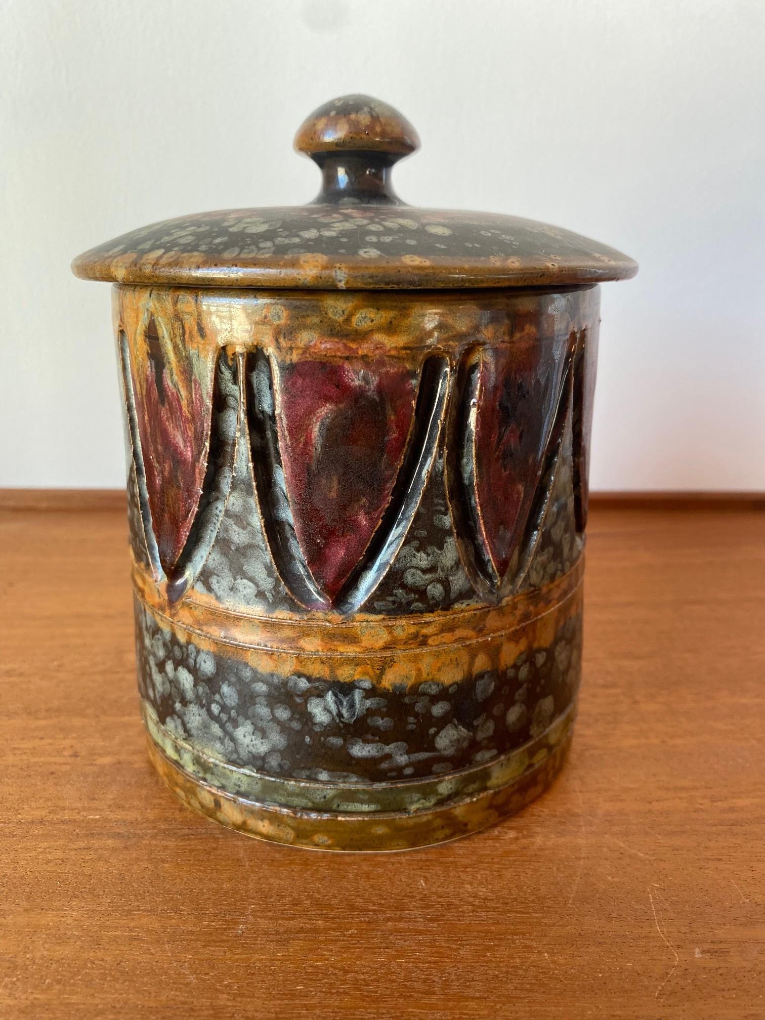 Mid-Century moderno Barattolo di ceramica italiano dipinto a mano Raymor in vendita