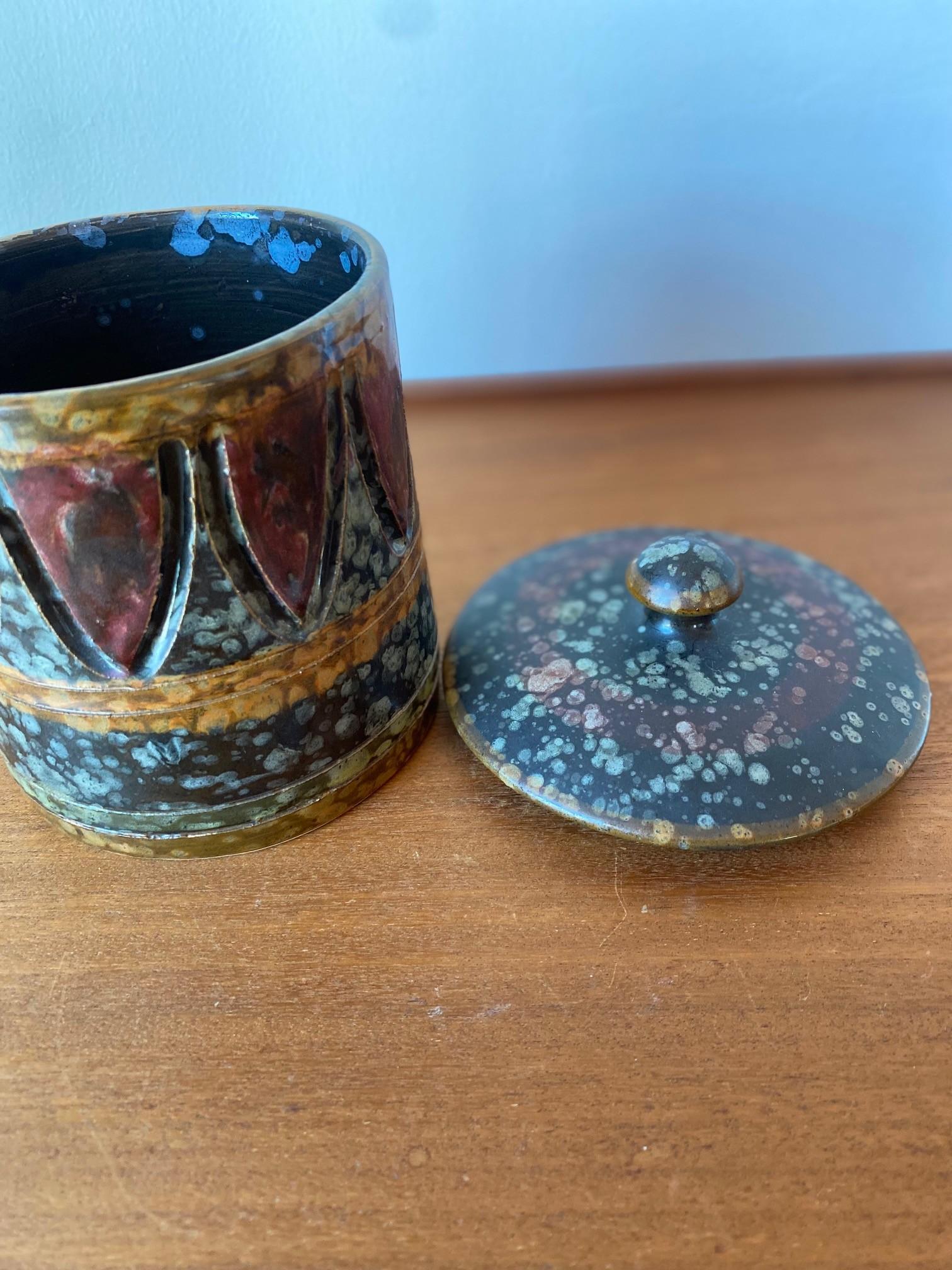 Barattolo di ceramica italiano dipinto a mano Raymor in vendita 1