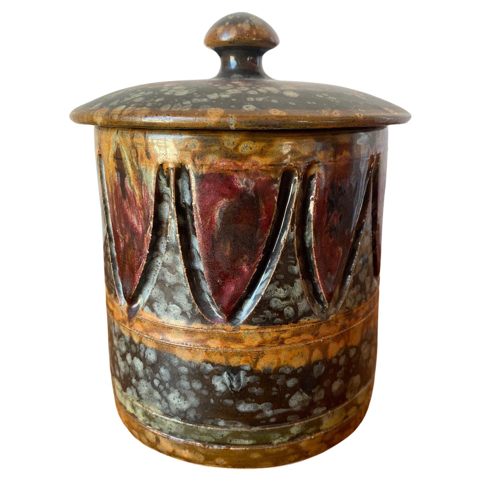 Italian Raymor Hand Painted Ceramic Canister