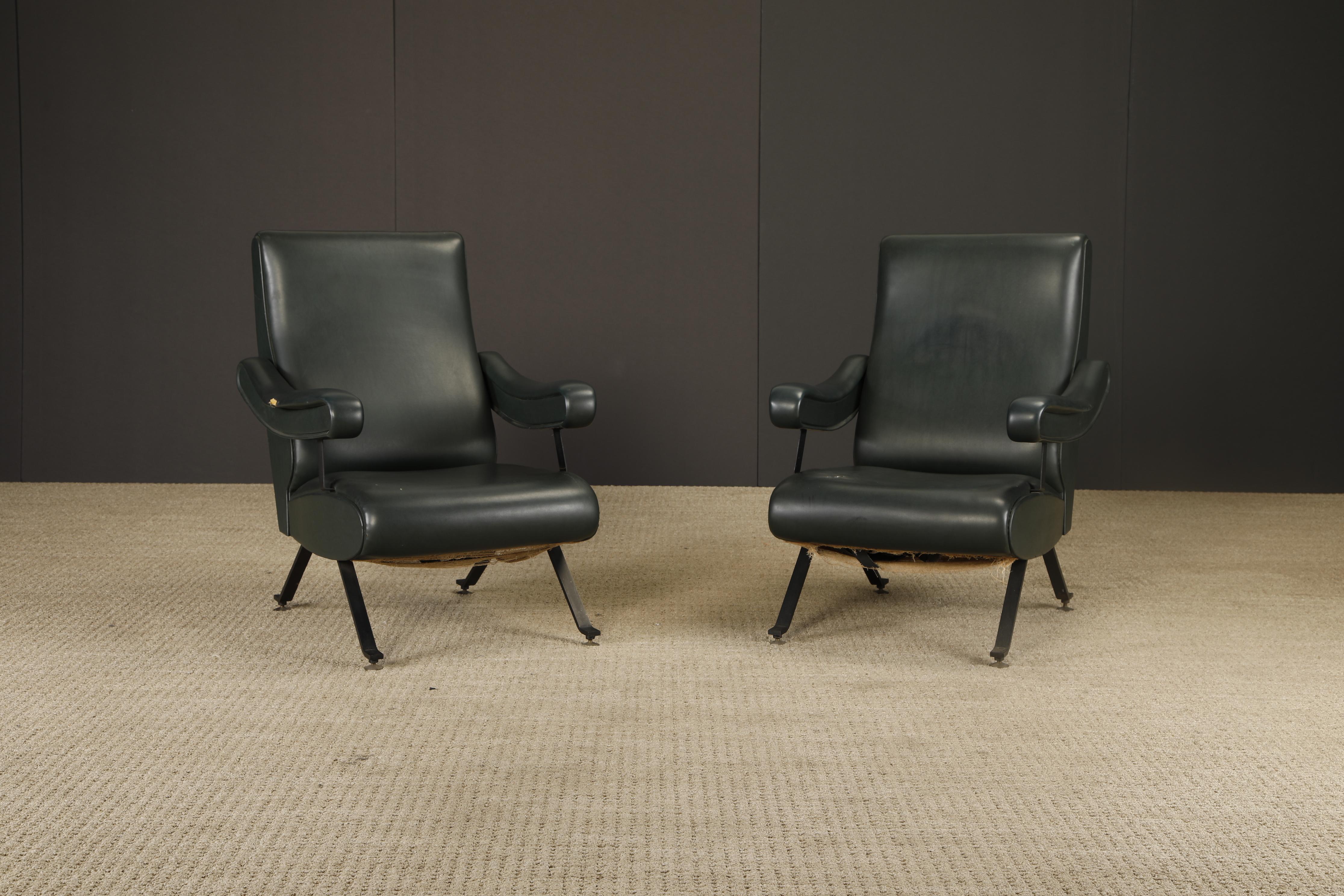 Sillones reclinables italianos Atribuidos a Nello Pini para Novarredo, c 1959 Moderno de mediados de siglo en venta