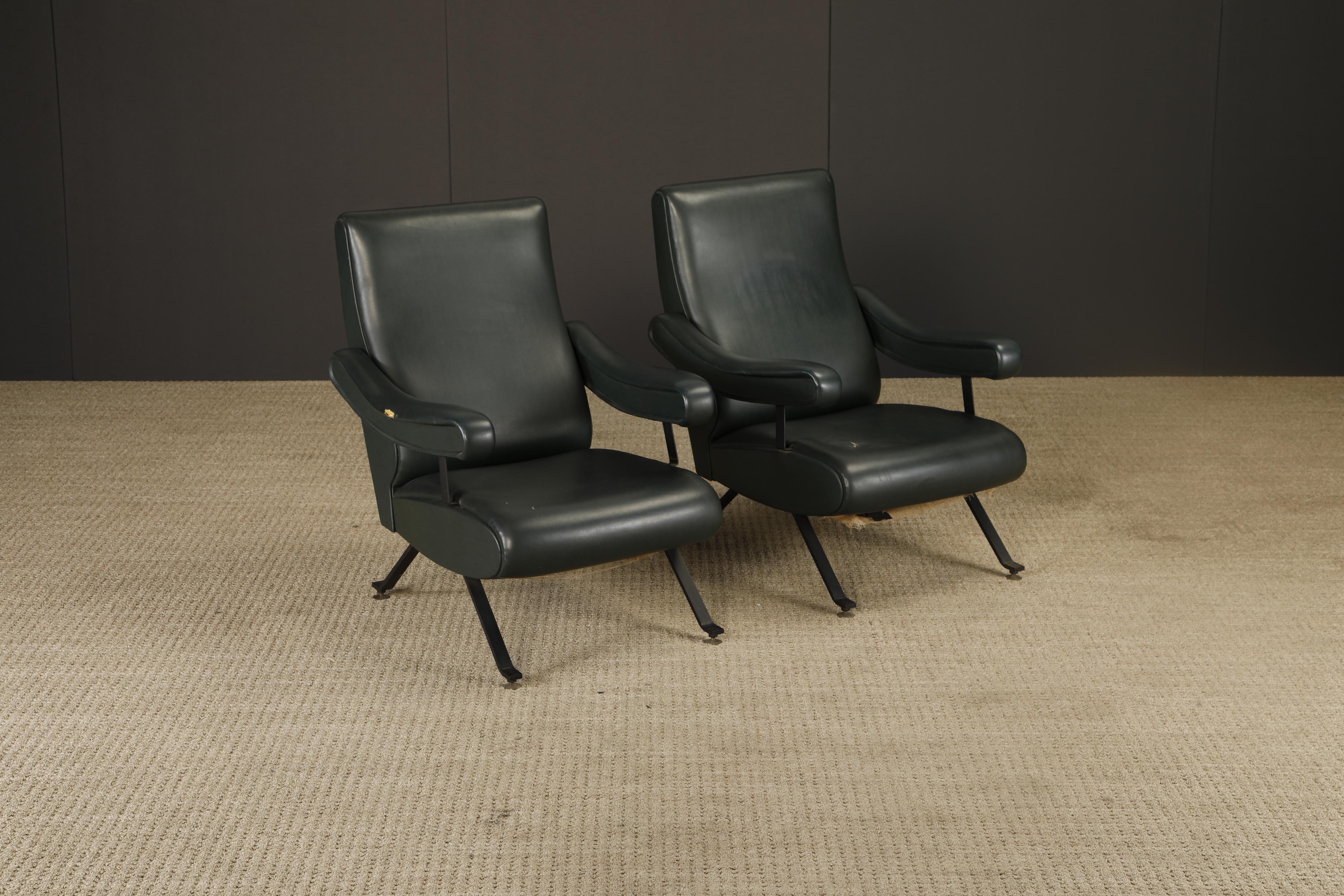 Sillones reclinables italianos Atribuidos a Nello Pini para Novarredo, c 1959 mediados del siglo XX en venta