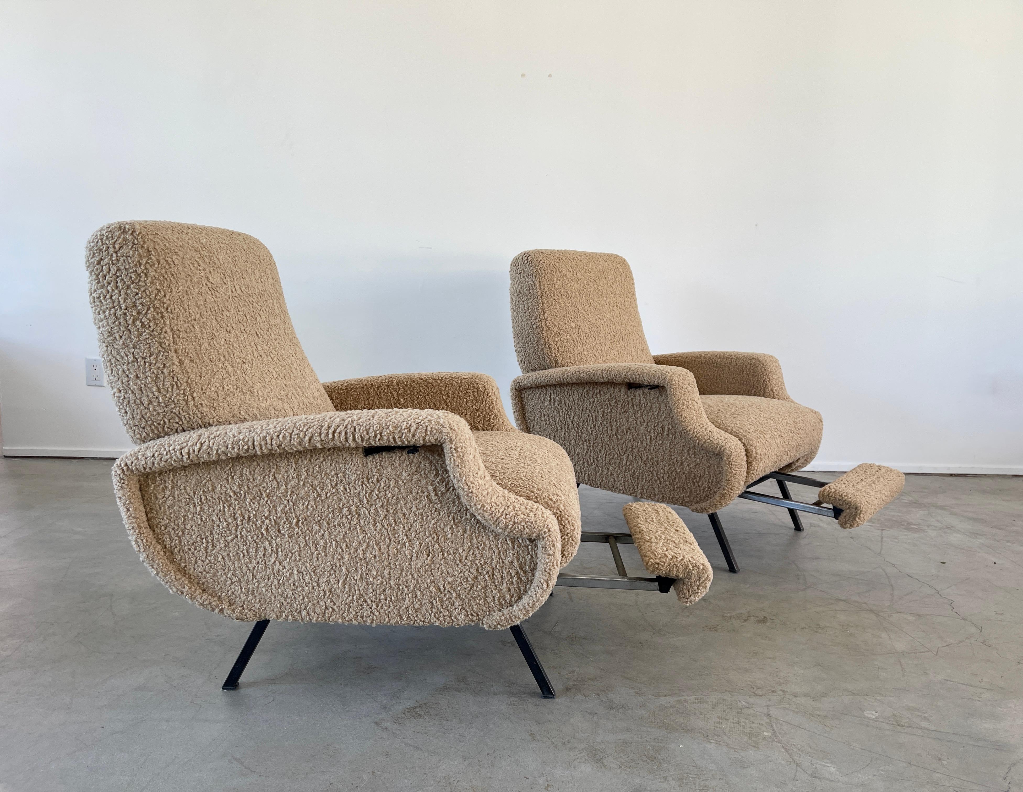 Mid-20th Century Italian Reclining Lounge Chairs