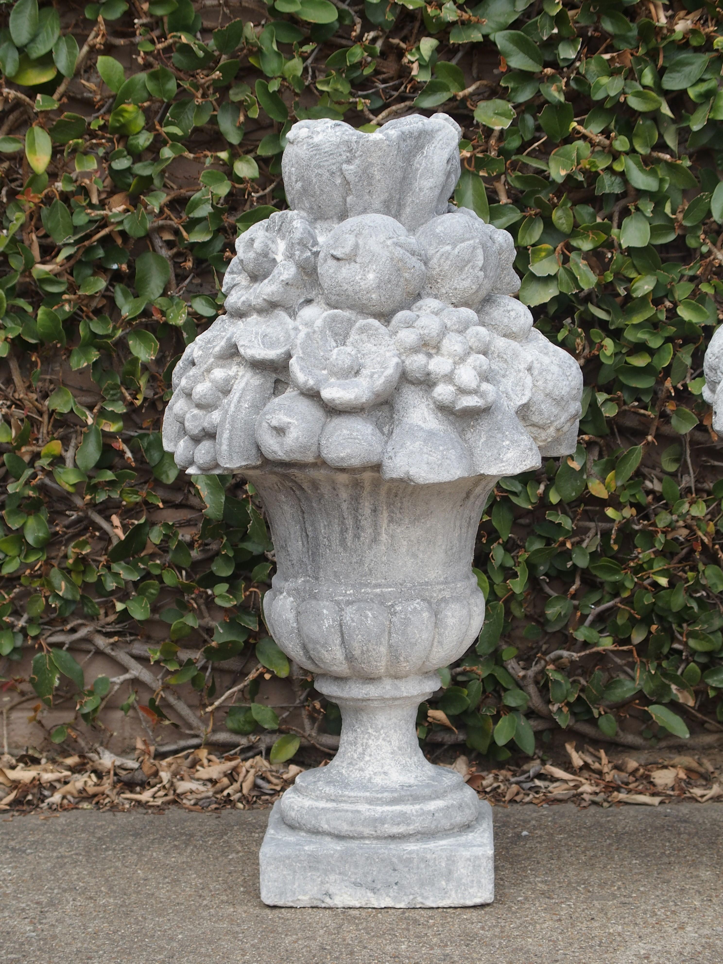 Italian Recomposed Limestone Fruit and Flower Vases 'Sold Individually' 6