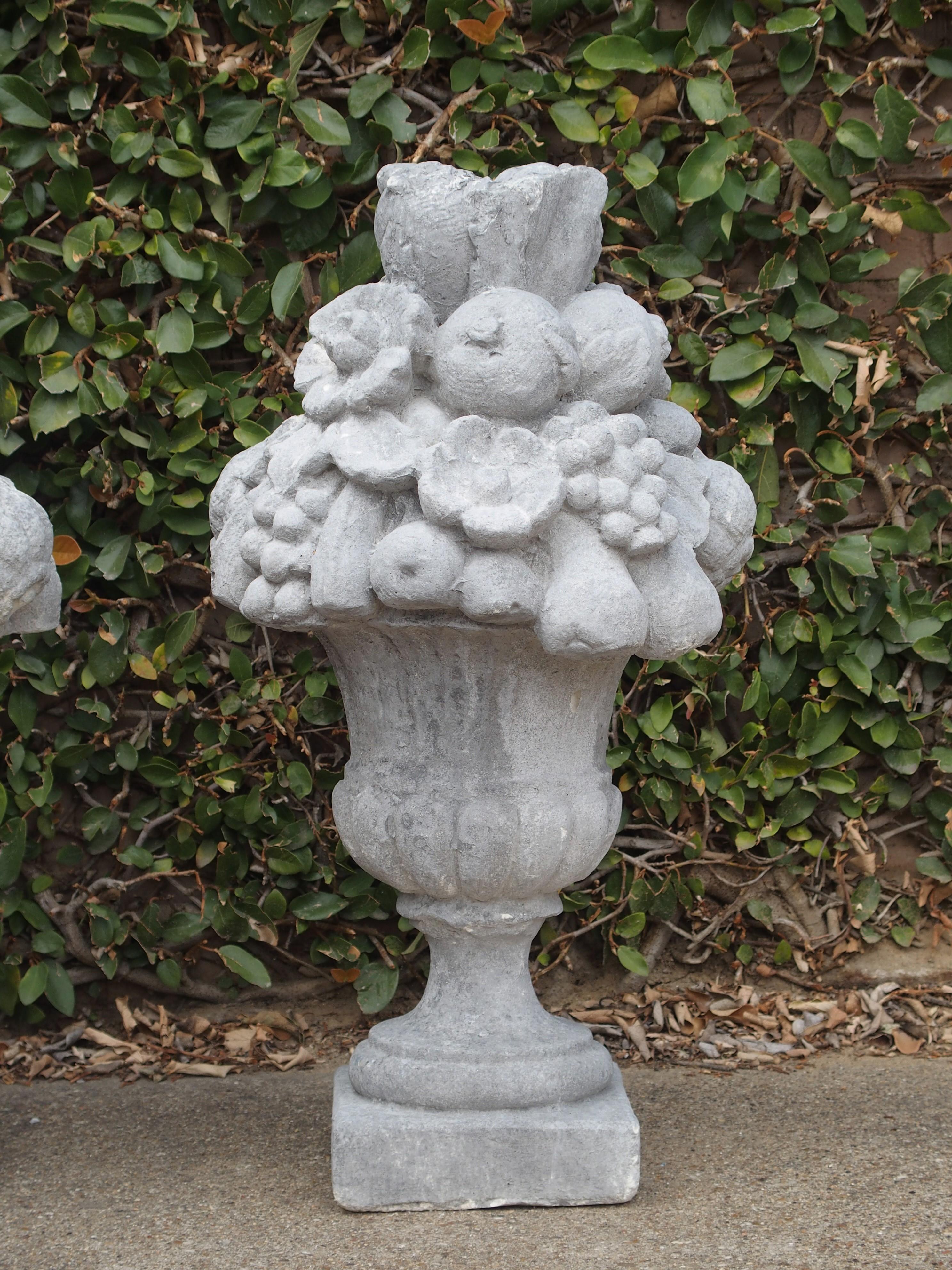 Italian Recomposed Limestone Fruit and Flower Vases 'Sold Individually' 7