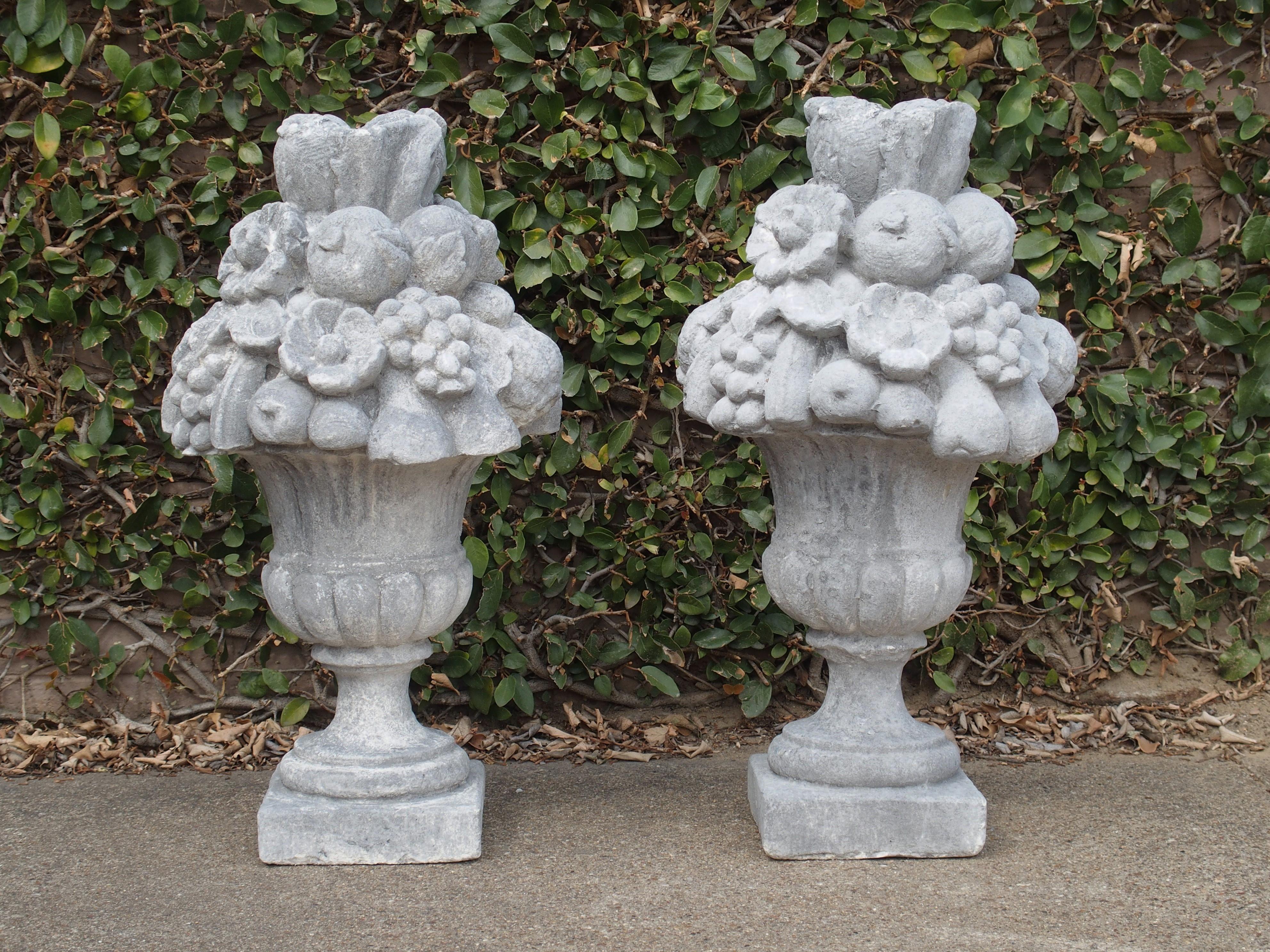 Italian Recomposed Limestone Fruit and Flower Vases 'Sold Individually' 5