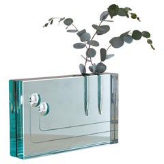 Italian Rectangular Crystal Vase by Pierangelo Gallotti 
Luigi Radice, 1960s