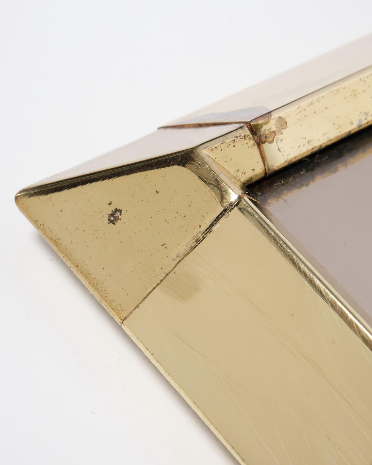 Italienisch, Rechteckiger Spiegel mit geräuchertem Glas (20. Jahrhundert) im Angebot