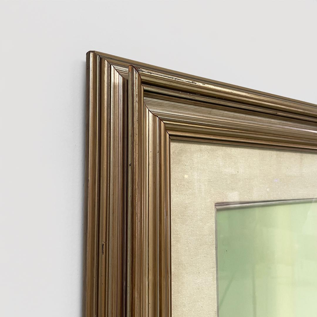 Italian rectangular oil painting with wooden frame of a landscape, 1970s im Angebot 4