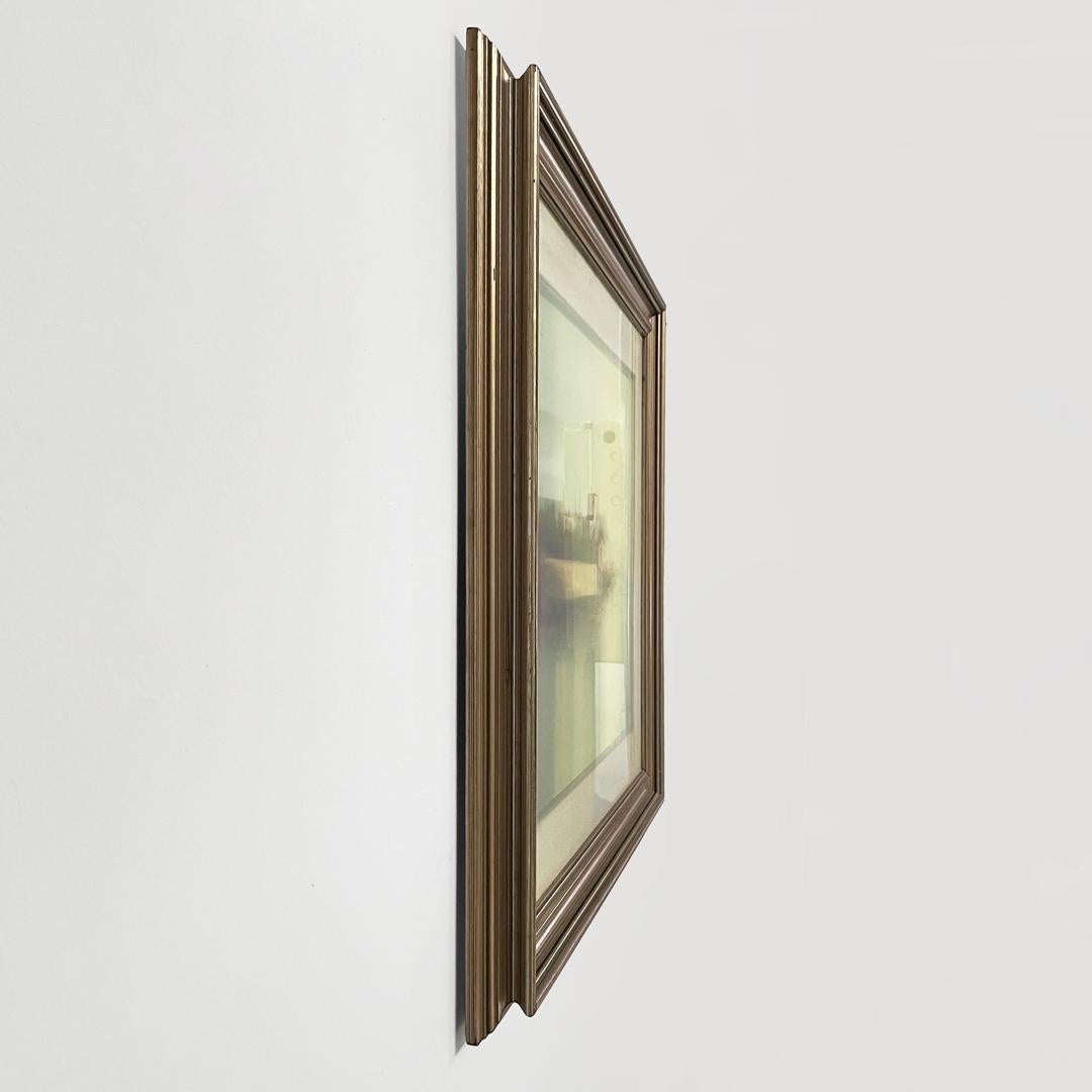 Italian rectangular oil painting with wooden frame of a landscape, 1970s (Moderne) im Angebot