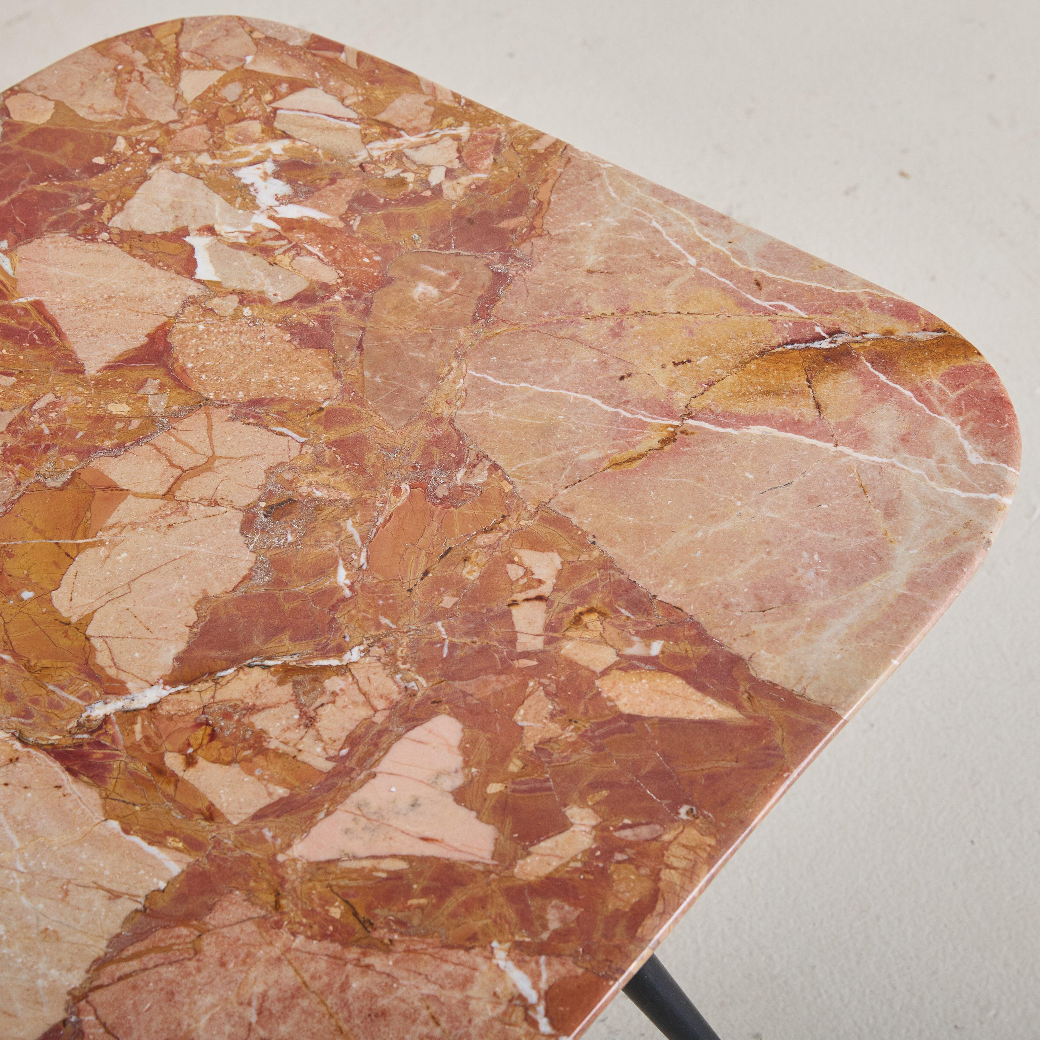 italien Italian Rectangular Pink Marble Coffee Table, 1950s en vente
