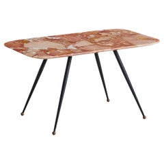 Italian Rectangular Pink Marble Coffee Table, 1950s