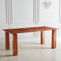 Italian Rectangular Red Verona Marble Dining Table, 20th Century