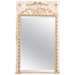 Italian Rectangular Wall Mirror with Musically Themed and Ribbon Carvings