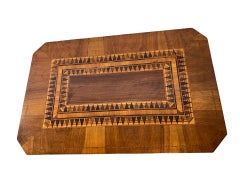 Italian Rectangular Walnut Sorrento Side Table With Marquetry Inlay