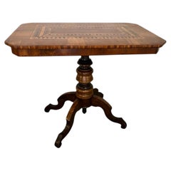 Italian Rectangular Walnut Sorrento Side Table With Marquetry Inlay