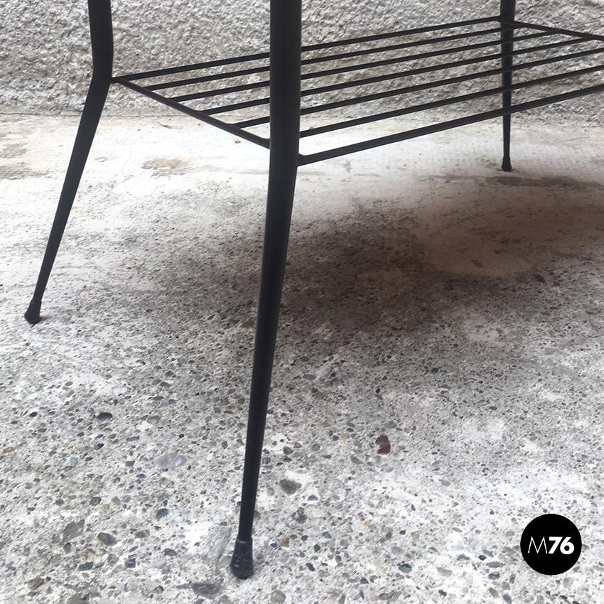 Italian Rectangular Wood and Metal Coffee Table, 1950s 3