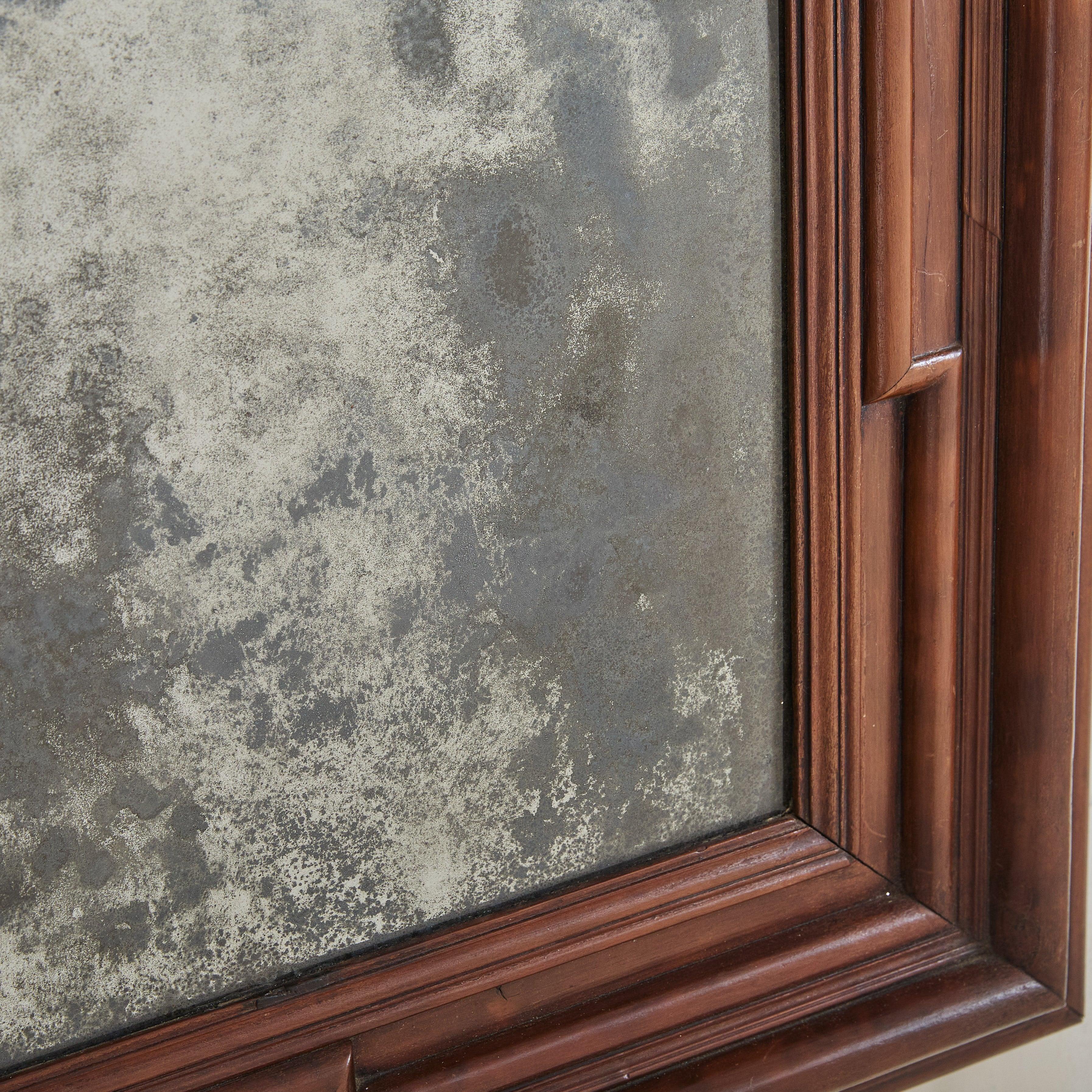 Italian Rectangular Wood Wall Mirror, Early 19th Century In Good Condition For Sale In Chicago, IL