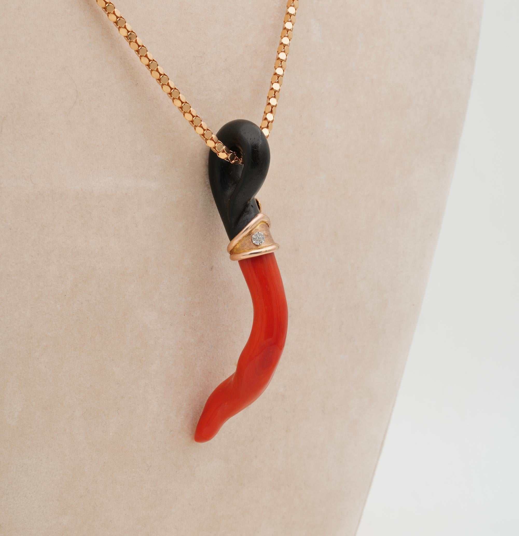 red cornicello necklace
