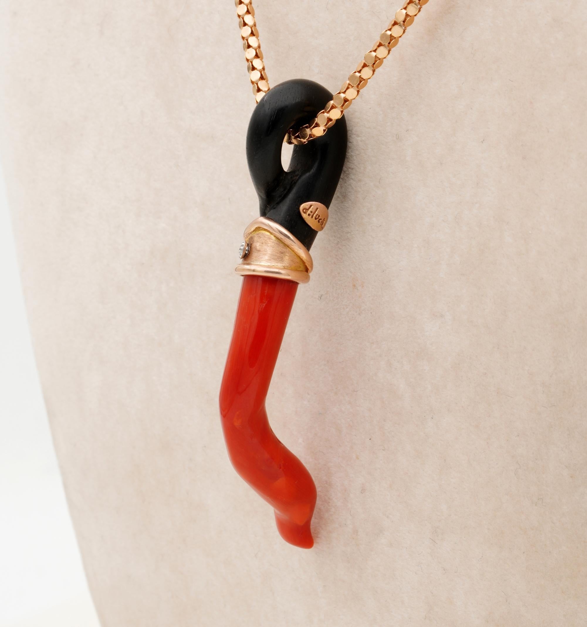 red cornicello necklace